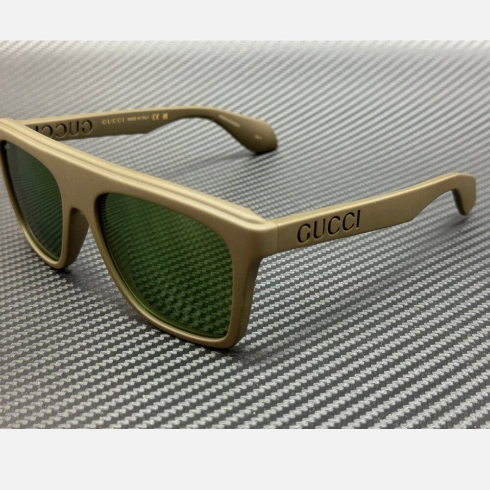 GUCCI Matte Green Men's 57 mm Extra Large Sunglasses